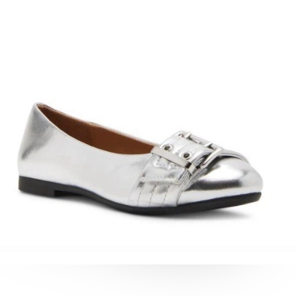 Steve Madden Kid’s Myka Ballet Flat Silver 13M NWT